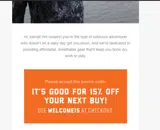 WELCOME15 coupon verification screenshot