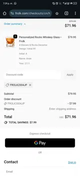 Frolk2004jp coupon verification screenshot