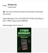 CYBER20 coupon verification screenshot