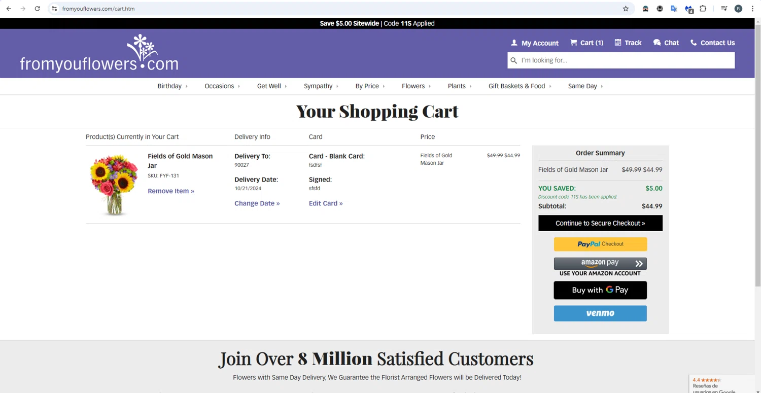 how to use From You Flowers coupons