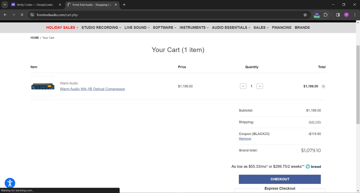 how to use Front End Audio coupons