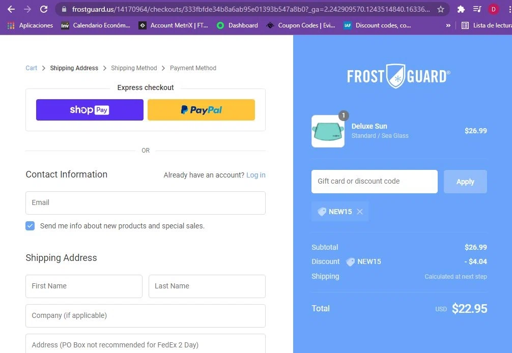 how to use FrostGuard coupons