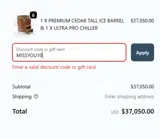 MISSYOU10 coupon verification screenshot