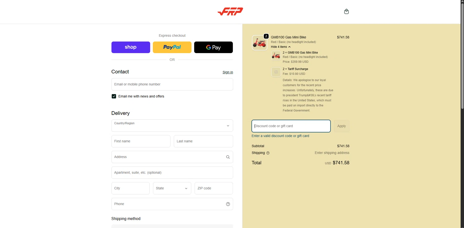 FRP discount code screenshot showing code CookiemamaMB40 applied at FRP checkout page. Uploaded by SimplyCodes community member RewardMaven959 on Nov 8, 2025