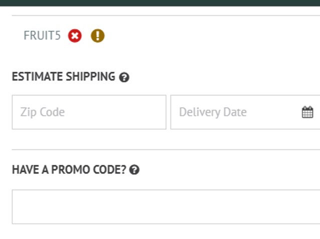 FruitGuys checkout page showing FruitGuys promo code box | Screenshot taken by SimplyCodes community member on Aug 22, 2025