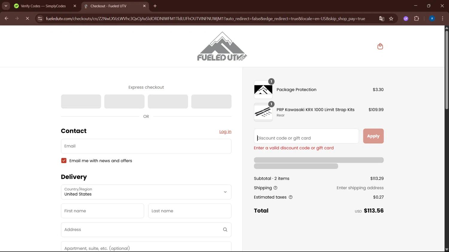 FueledUTV promo code screenshot showing code ALJZZ3797Q applied at FueledUTV checkout page. Uploaded by SimplyCodes community member WiseHero7115 on Jun 1, 2025