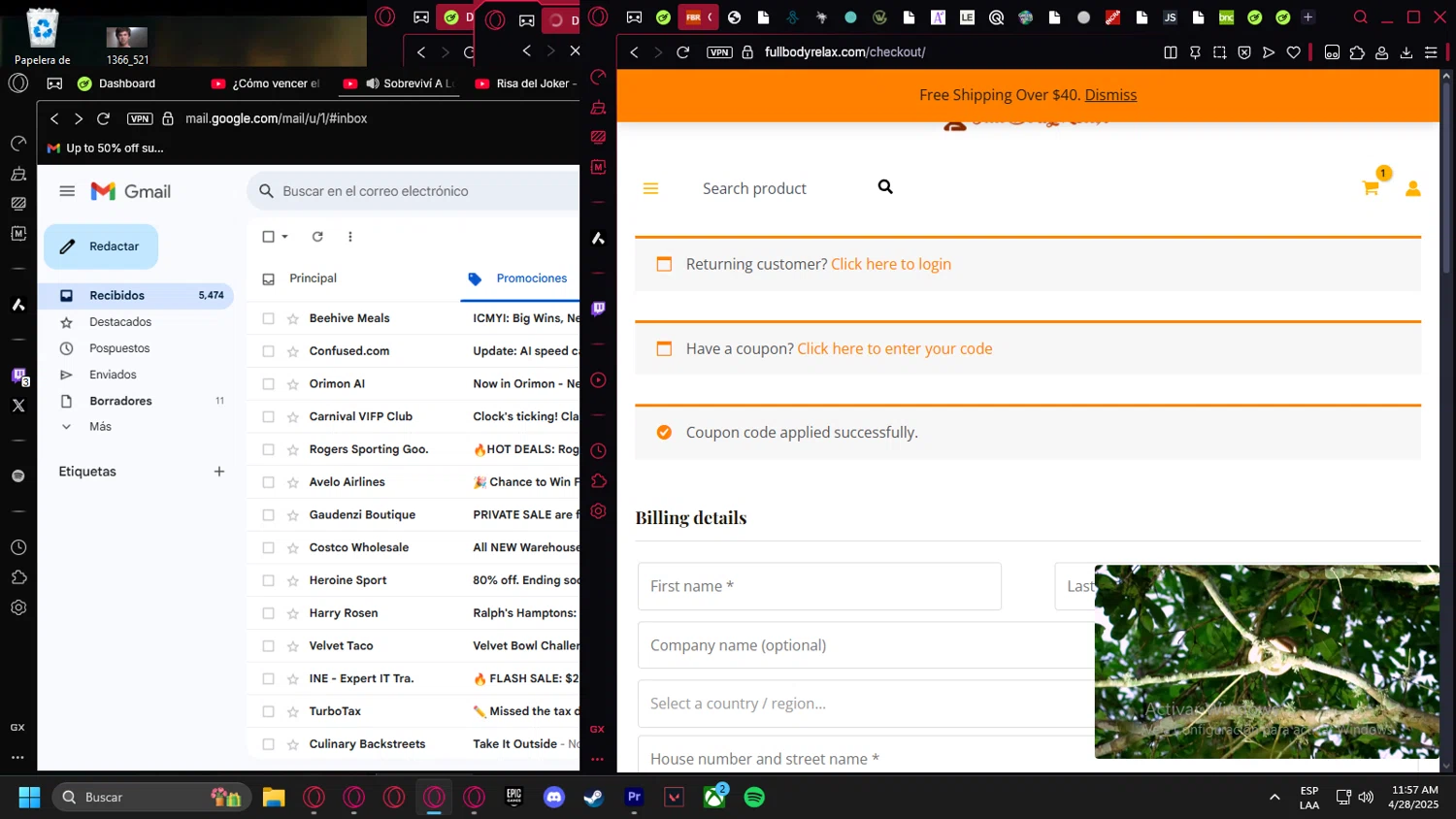 FullBodyRelax promo code screenshot showing code RELAX10 applied at FullBodyRelax checkout page. Uploaded by SimplyCodes community member Halanweik on Apr 28, 2025
