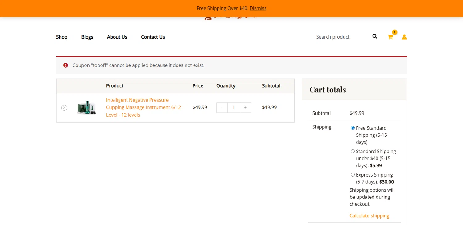 FullBodyRelax promo code screenshot showing code TOPOFF applied at FullBodyRelax checkout page. Uploaded by SimplyCodes community member MagnifiHero3476 on Jan 9, 2026
