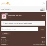 Full Moon Dog Treats coupon verification screenshot