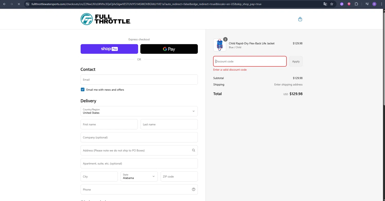 Full Throttle discount code screenshot showing code MEMORIALDAY30 applied at Full Throttle checkout page. Uploaded by SimplyCodes community member Ron322 on Jun 5, 2025