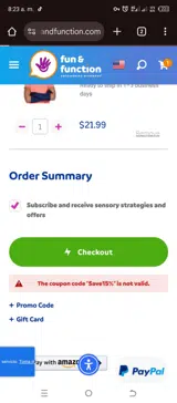 Save15% coupon verification screenshot