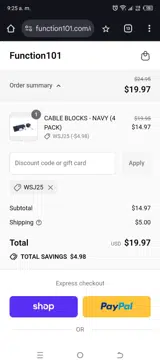 WSJ25 coupon verification screenshot