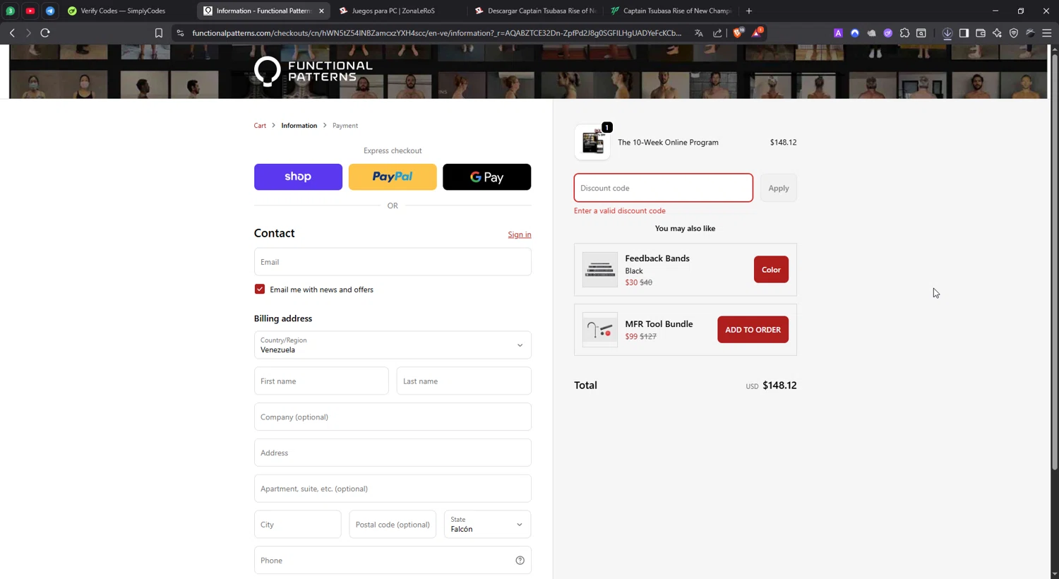 Functional Patterns discount code screenshot showing code SUMMER50 applied at Functional Patterns checkout page. Uploaded by SimplyCodes community member lisethchirino on Nov 30, 2025