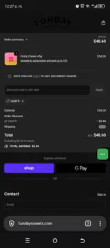 ADBFR coupon verification screenshot