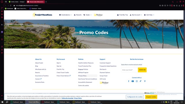 Funjet checkout page showing Funjet promo code box | Screenshot taken by SimplyCodes community member on Apr 6, 2025