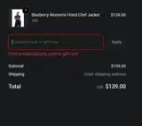 Funky Chef coupon verification screenshot