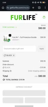 BLACK coupon verification screenshot