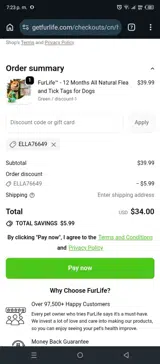 ELLA76649 coupon verification screenshot