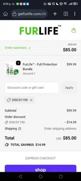 VIKZI26639 coupon verification screenshot