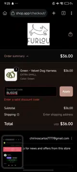 FURLOU coupon verification screenshot