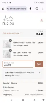 FURLOU coupon verification screenshot