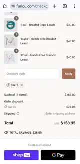 FURLOU coupon verification screenshot