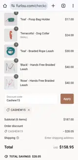 FURLOU coupon verification screenshot