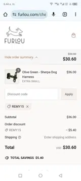 FURLOU coupon verification screenshot