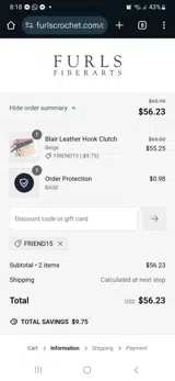 FRIEND15 coupon verification screenshot