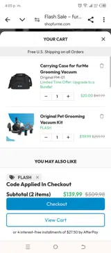FLASH coupon verification screenshot