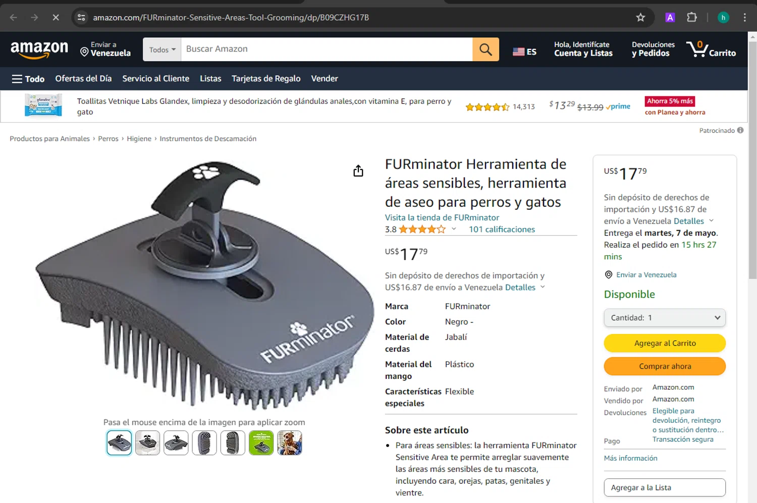 FURminator checkout page showing FURminator promo code box | Screenshot taken by SimplyCodes community member on Apr 27, 2024