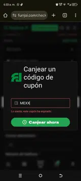 Furrjoi coupon verification screenshot