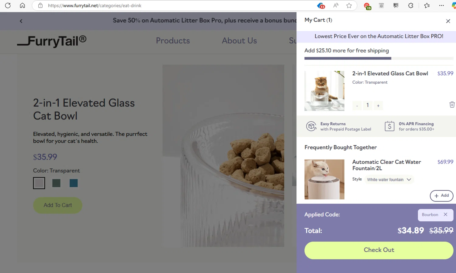 where to use FurryTail Furrytail promo code box