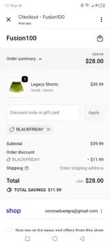 Blackfriday coupon verification screenshot