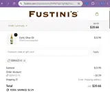 Fustini's Oils and Vinegars coupon verification screenshot