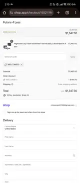 WELCOME10 coupon verification screenshot