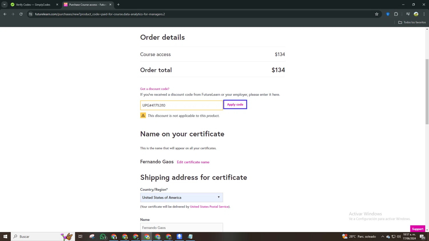 where to use FutureLearn promo code box