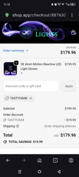 Futuristic Lights coupon verification screenshot