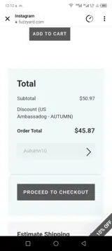 FuzzYard coupon verification screenshot