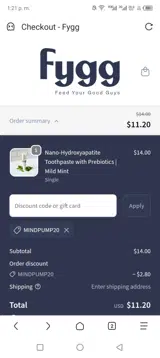 Fygg coupon verification screenshot