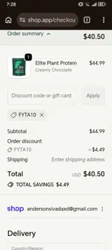 FYTA10 coupon verification screenshot