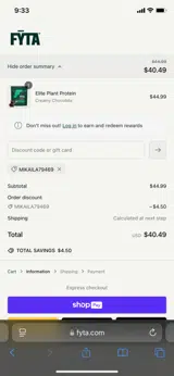 MIKAILA79469 coupon verification screenshot
