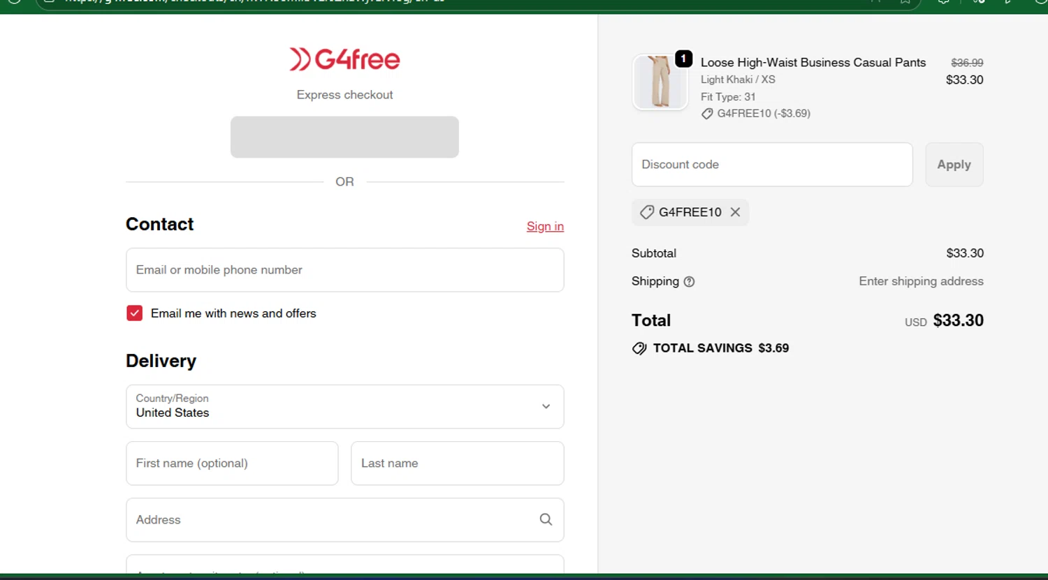 G4Free promo code screenshot showing code G4FREE10 applied at G4Free checkout page. Uploaded by SimplyCodes community member chepipro on Sep 18, 2025