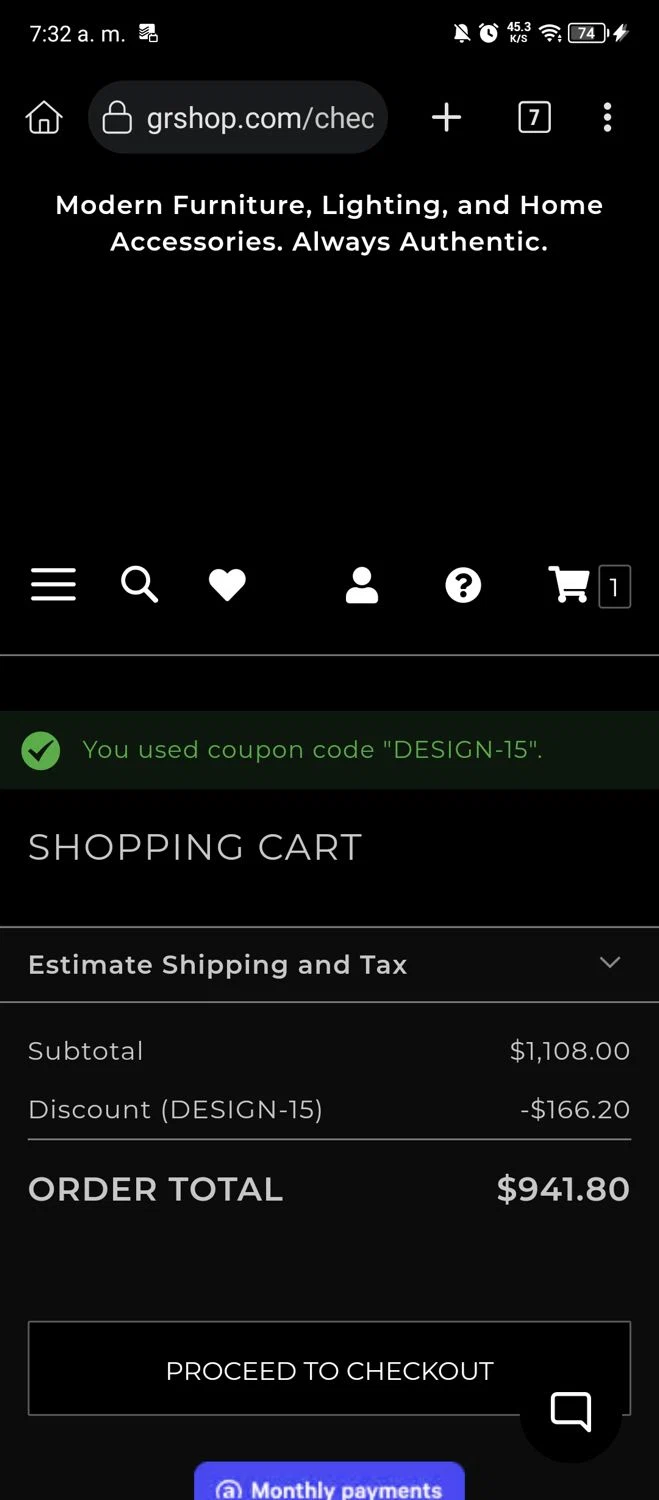 Gabriel Ross checkout page showing Gabriel Ross discount code box | Screenshot taken by SimplyCodes community member on Dec 20, 2024