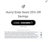 25NOMIN coupon verification screenshot