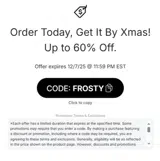 FROSTY coupon verification screenshot