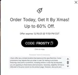 FROSTY coupon verification screenshot
