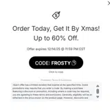 FROSTY coupon verification screenshot