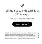 30OFF coupon verification screenshot