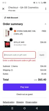 FIRE coupon verification screenshot